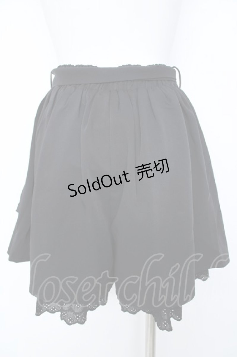 画像2: axes femme POETIQUE / コットン裾フリルキュロット  黒 Y-26-06-18-152-AX-PA-SZ-ZY (2)