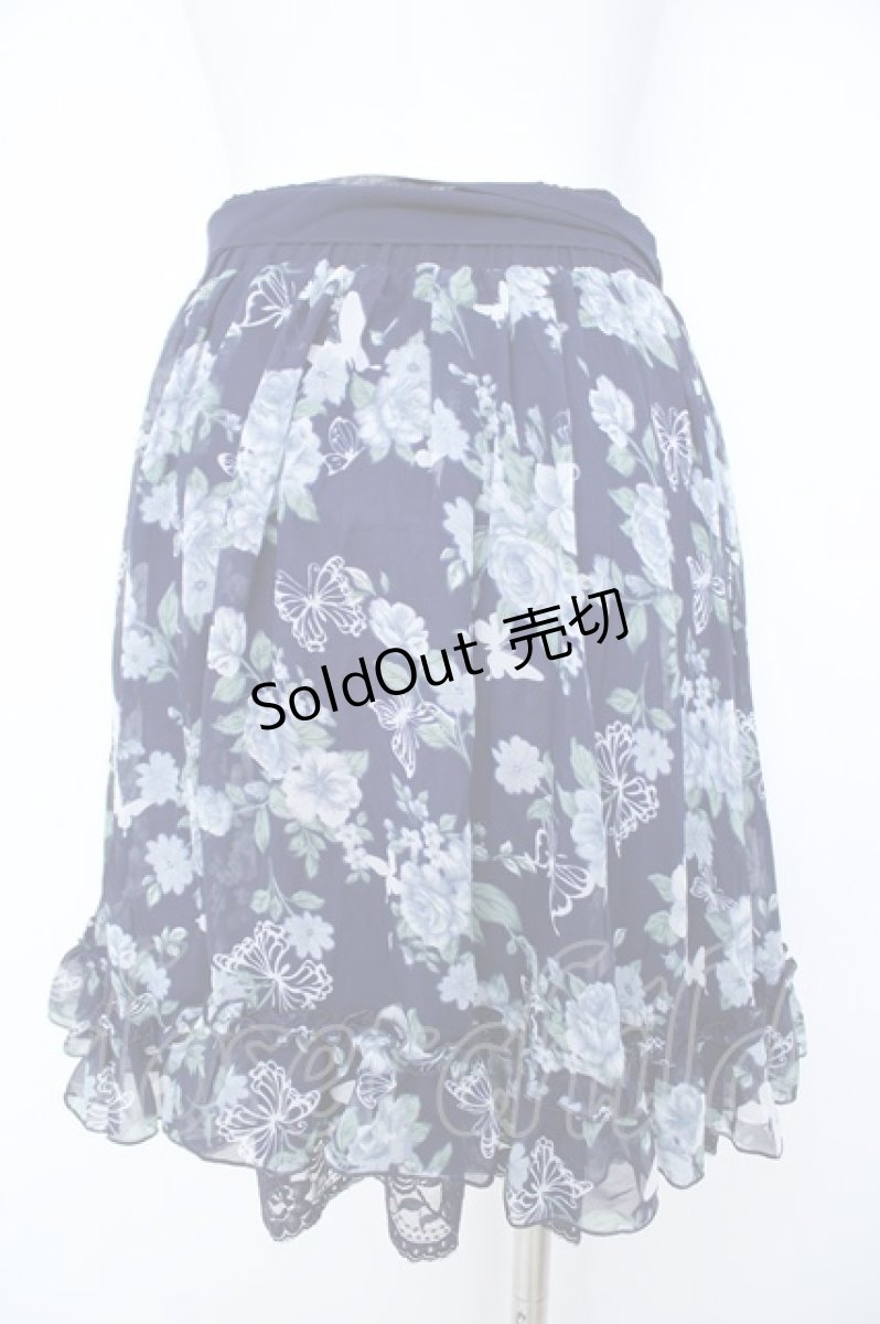 画像2: axes femme / 蝶薔薇スカート  紺 Y-26-06-18-153-AX-SK-SZ-ZY (2)
