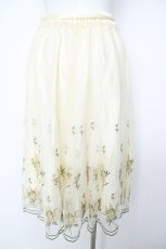 画像2: axes femme / ミモザ刺繍チュールスカート  生成り Y-26-06-18-161-AX-SK-SZ-ZY (2)