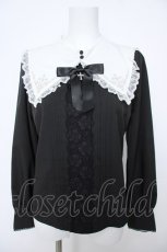 画像1: axes femme POETIQUE / クロス刺繍シスターブラウス M 黒 Y-26-06-18-043-AX-BL-SZ-ZY (1)