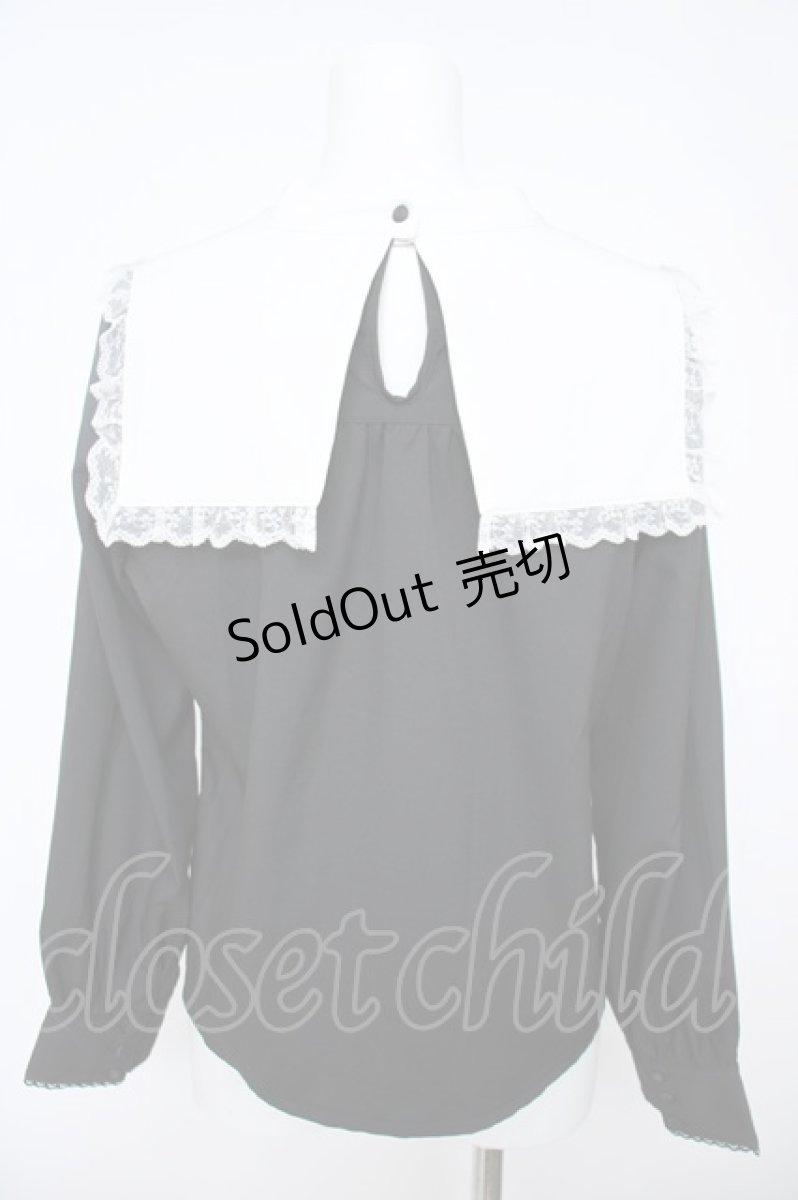 画像2: axes femme POETIQUE / クロス刺繍シスターブラウス M 黒 Y-26-06-18-043-AX-BL-SZ-ZY (2)