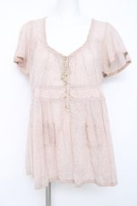 画像1: Cherir la femme / ポケットデザインドットチュニブラウス M ピンク Y-26-06-20-037-LO-BL-SZ-ZY (1)