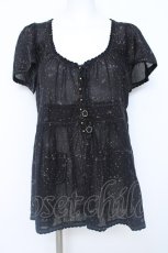 画像1: franche lippee black / ポケットデザインドットチュニブラウス M 黒 Y-26-06-20-040-LO-BL-SZ-ZY (1)