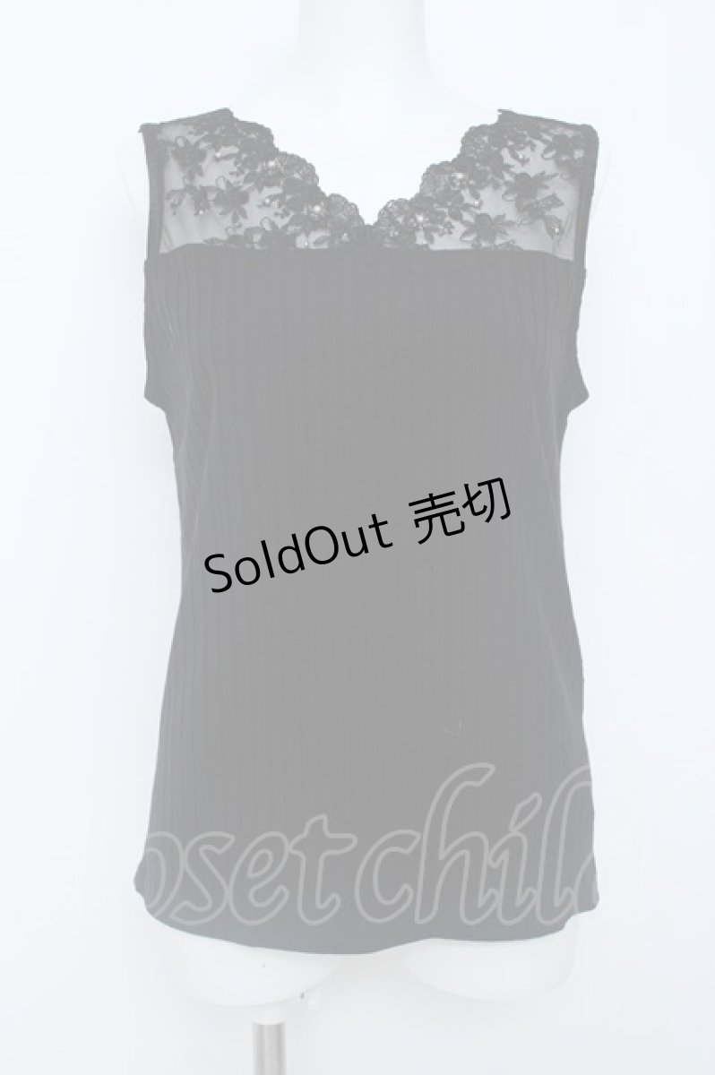 画像1: axes femme / 繊細レースタンクトップ M 黒 Y-26-06-20-045-AX-TO-SZ-ZY (1)