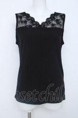 画像1: axes femme / 繊細レースタンクトップ M 黒 Y-26-06-20-045-AX-TO-SZ-ZY (1)