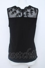 画像2: axes femme / 繊細レースタンクトップ M 黒 Y-26-06-20-045-AX-TO-SZ-ZY (2)