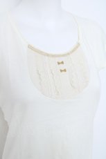 画像3: Franche Lippee / 金糸リボン刺繍半袖カットソー M 生成り Y-26-06-20-046-LO-TO-SZ-ZY (3)