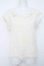 画像1: Franche Lippee / ユニコーン刺繍パフTシャツ M 生成り Y-26-06-20-048-LO-TO-SZ-ZY (1)