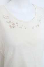 画像3: Franche Lippee / ユニコーン刺繍パフTシャツ M 生成り Y-26-06-20-048-LO-TO-SZ-ZY (3)