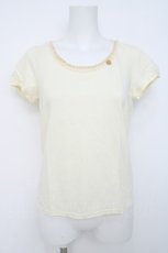 画像1: Franche Lippee / りんご刺繍半袖カットソー M 生成り Y-26-06-20-050-LO-TO-SZ-ZY (1)