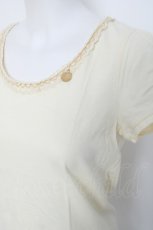 画像3: Franche Lippee / りんご刺繍半袖カットソー M 生成り Y-26-06-20-050-LO-TO-SZ-ZY (3)