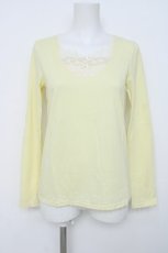 画像1: Franche Lippee / コットンレース使いヨーク切替カットソー M イエロー Y-26-06-20-061-LO-TO-SZ-ZY (1)