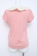 画像2: franche lippee black / レース襟カットソー M ピンク Y-26-06-20-064-LO-OP-SZ-ZY (2)