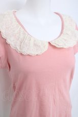 画像3: franche lippee black / レース襟カットソー M ピンク Y-26-06-20-064-LO-OP-SZ-ZY (3)