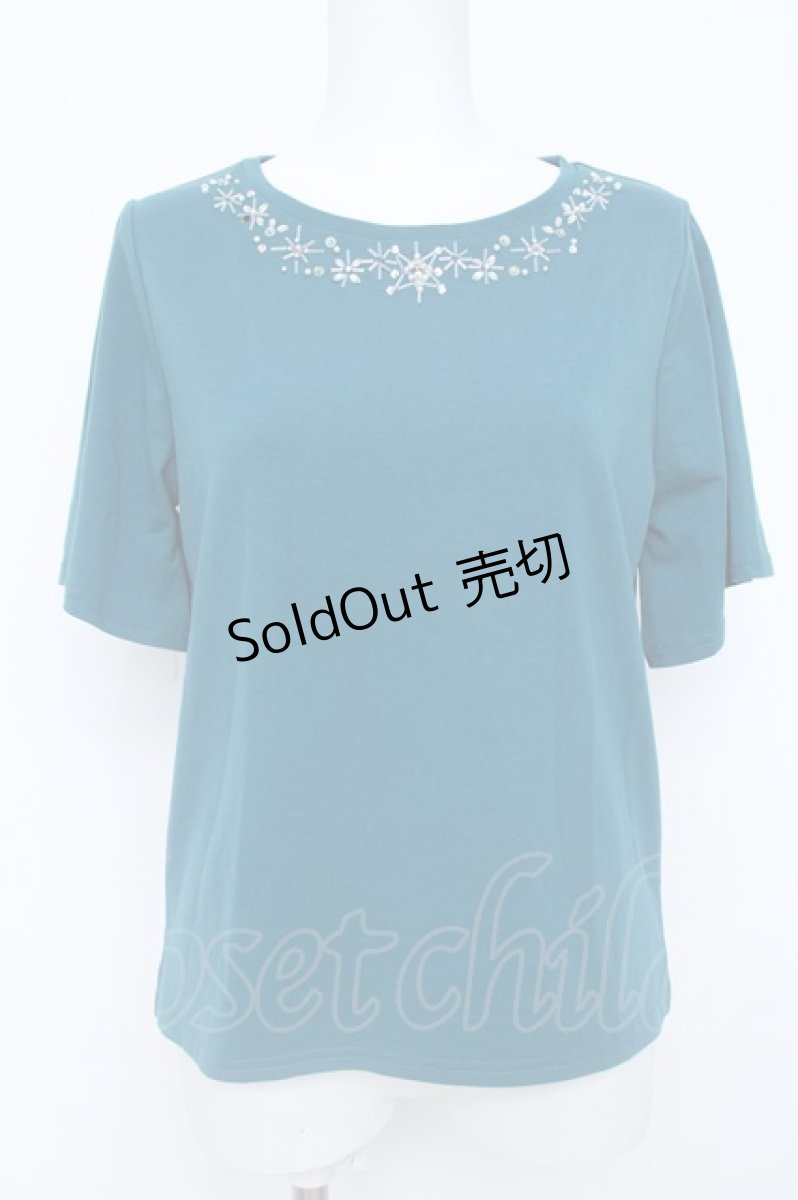 画像1: axes femme / エトワール装飾Ｔシャツ  グリーン Y-26-06-20-068-AX-TS-SZ-ZY (1)