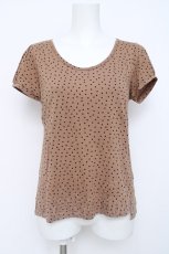 画像1: Franche Lippee / ドット柄半袖カットソー M ブラウン Y-26-06-20-072-LO-TO-SZ-ZY (1)