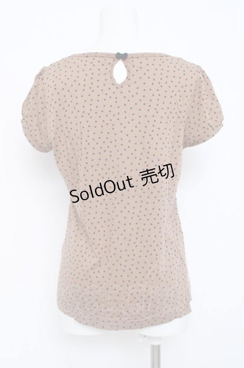 画像2: Franche Lippee / ドット柄半袖カットソー M ブラウン Y-26-06-20-072-LO-TO-SZ-ZS (2)