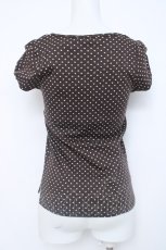 画像2: Franche Lippee / ねこ刺繍ドット半袖カットソー M ブラウン Y-26-06-20-073-LO-TO-SZ-ZY (2)