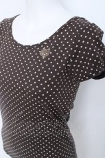 画像3: Franche Lippee / ねこ刺繍ドット半袖カットソー M ブラウン Y-26-06-20-073-LO-TO-SZ-ZY (3)
