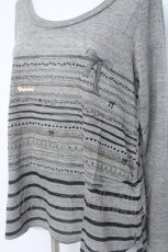 画像3: franche lippee black / のびネコプリントカットソー M グレー Y-26-06-20-075-LO-OP-SZ-ZY (3)