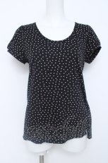 画像1: Franche Lippee / ドット柄半袖カットソー M 黒 Y-26-06-20-077-LO-TO-SZ-ZY (1)