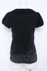 画像2: franche lippee black / スカラップ半袖カットソー M 黒 Y-26-06-20-079-LO-TO-SZ-ZY (2)