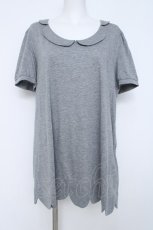 画像1: franche lippee black / スカラップカットチュニ M グレー Y-26-06-20-086-LO-OP-SZ-ZY (1)