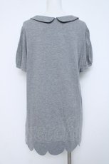 画像2: franche lippee black / スカラップカットチュニ M グレー Y-26-06-20-086-LO-OP-SZ-ZY (2)