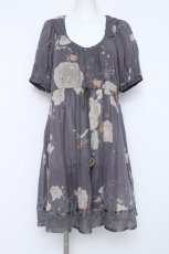 画像1: Franche Lippee / 鳥のシルエットチュニック M グレー Y-26-06-20-087-LO-OP-SZ-ZY (1)