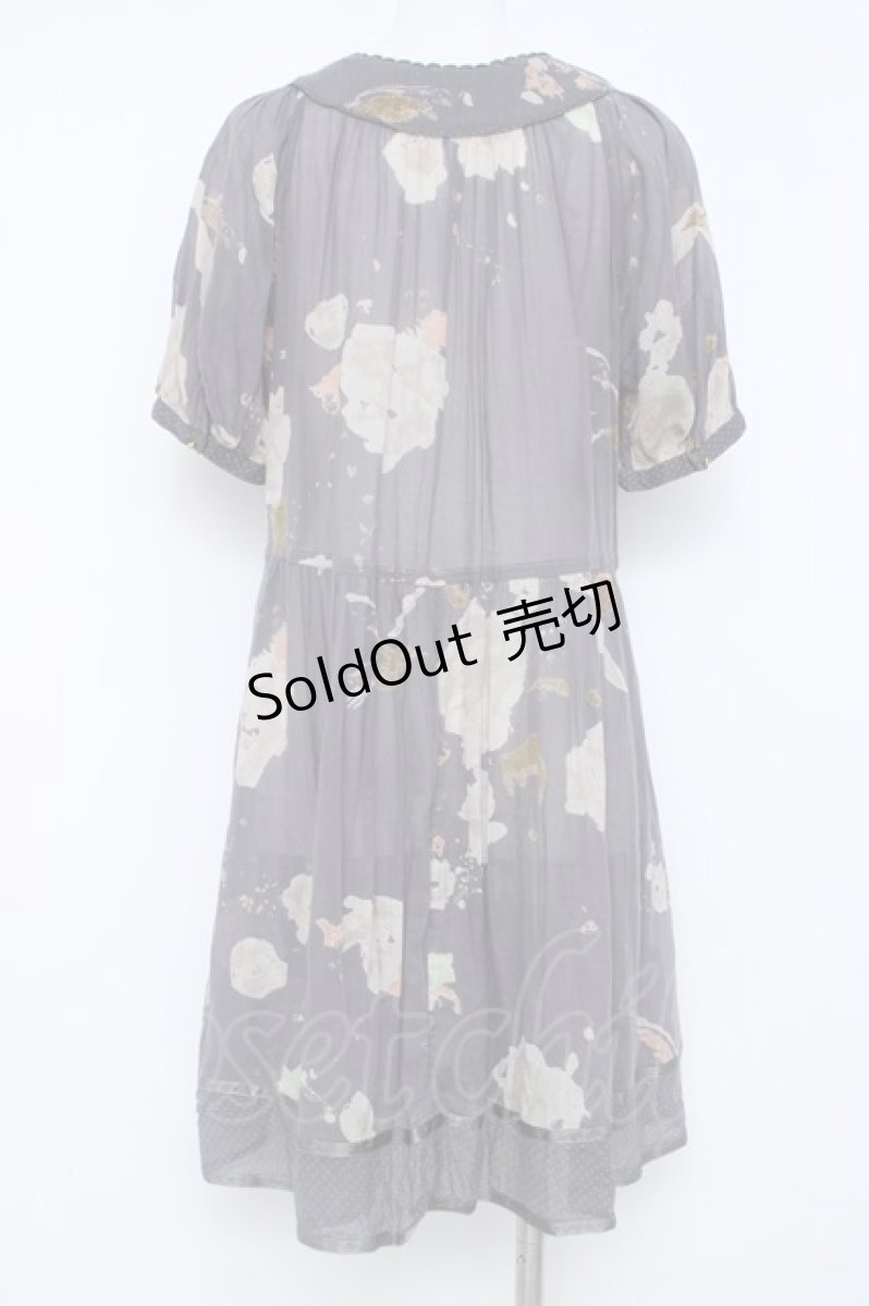 画像2: Franche Lippee / 鳥のシルエットチュニック M グレー Y-26-06-20-087-LO-OP-SZ-ZY (2)