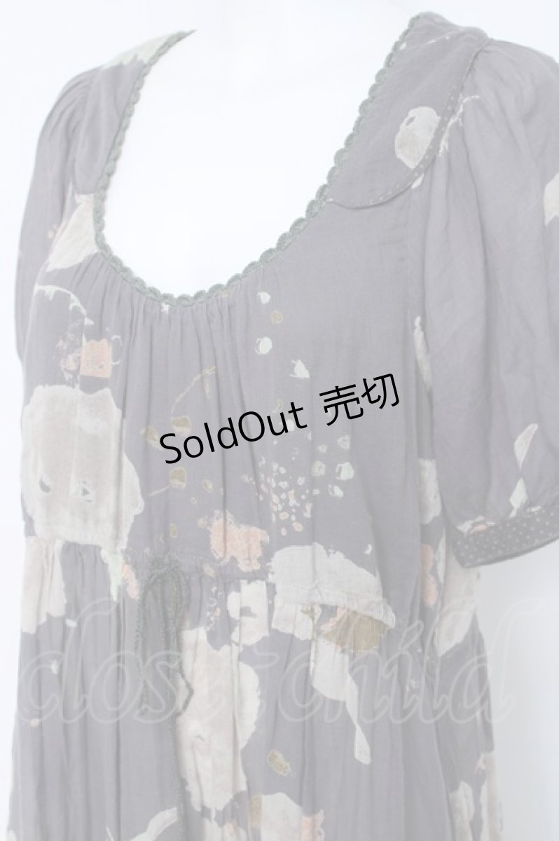 画像3: Franche Lippee / 鳥のシルエットチュニック M グレー Y-26-06-20-087-LO-OP-SZ-ZY (3)