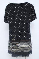 画像2: franche lippee black / のびねこ刺繍カットソーチュニ M 黒 Y-26-06-20-088-LO-OP-SZ-ZY (2)