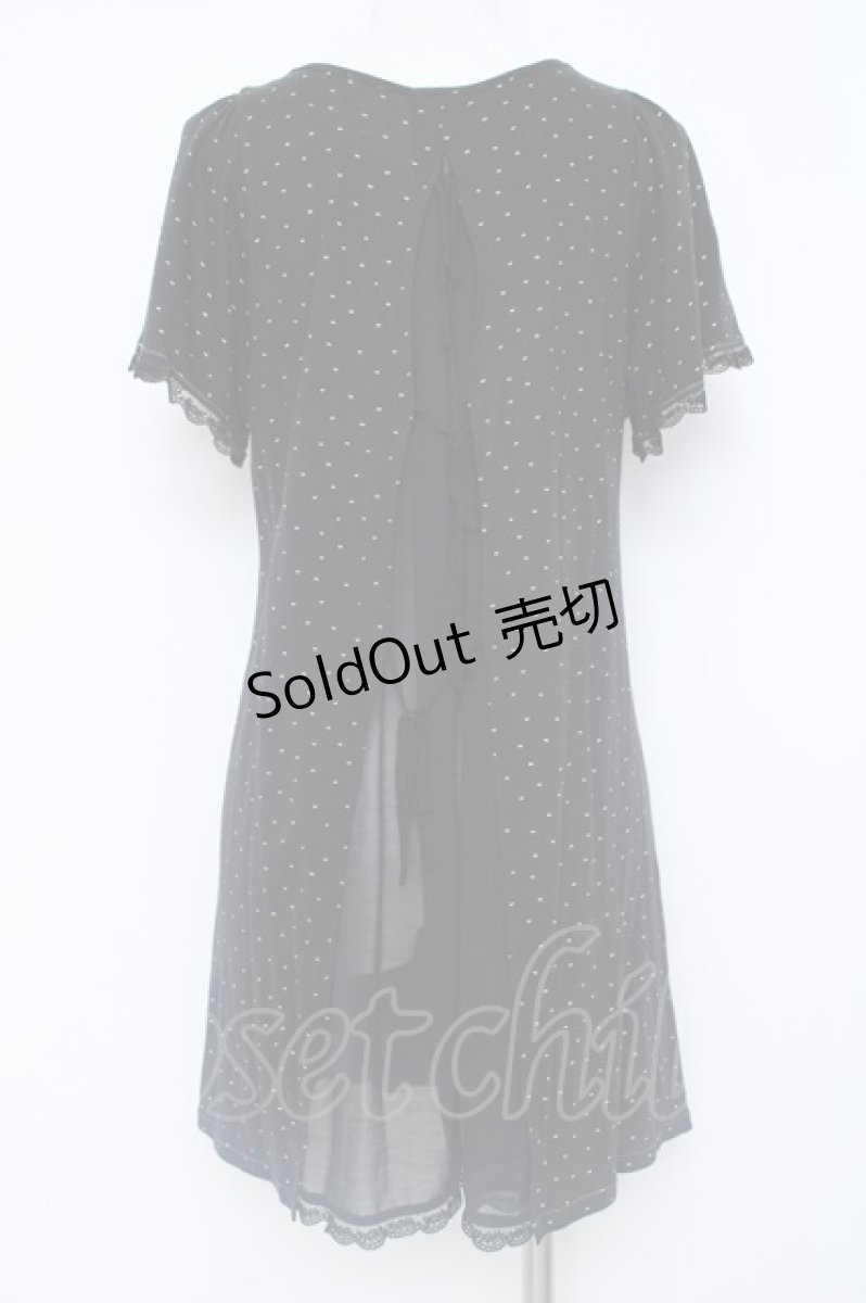 画像2: Franche Lippee / バックデザインリボンドット柄チュニ M 黒 Y-26-06-20-089-LO-OP-SZ-ZY (2)