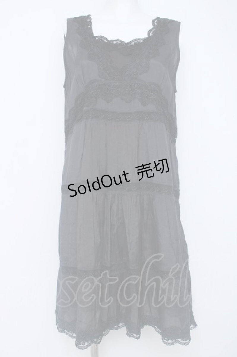 画像1: Cherir la femme / インナー付レース切替ワンピース M 黒 Y-26-06-20-099-LO-OP-SZ-ZY (1)