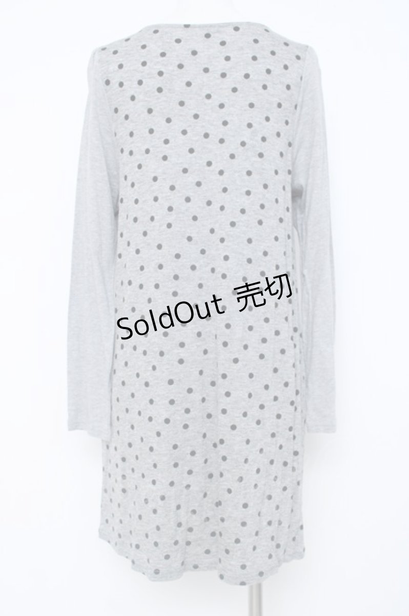 画像2: franche lippee black / ドット切り替えスカラップカットワンピース M グレー Y-26-06-20-111-LO-OP-SZ-ZY (2)