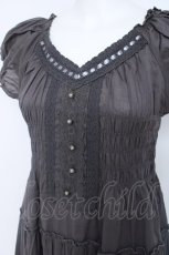 画像3: axes femme / はしごレースシャーリングワンピース M グレー Y-26-06-20-112-AX-OP-SZ-ZY (3)