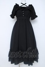 画像1: Amavel / Frill Decoraロングワンピース F 黒 Y-26-06-20-117-CA-OP-SZ-ZY (1)