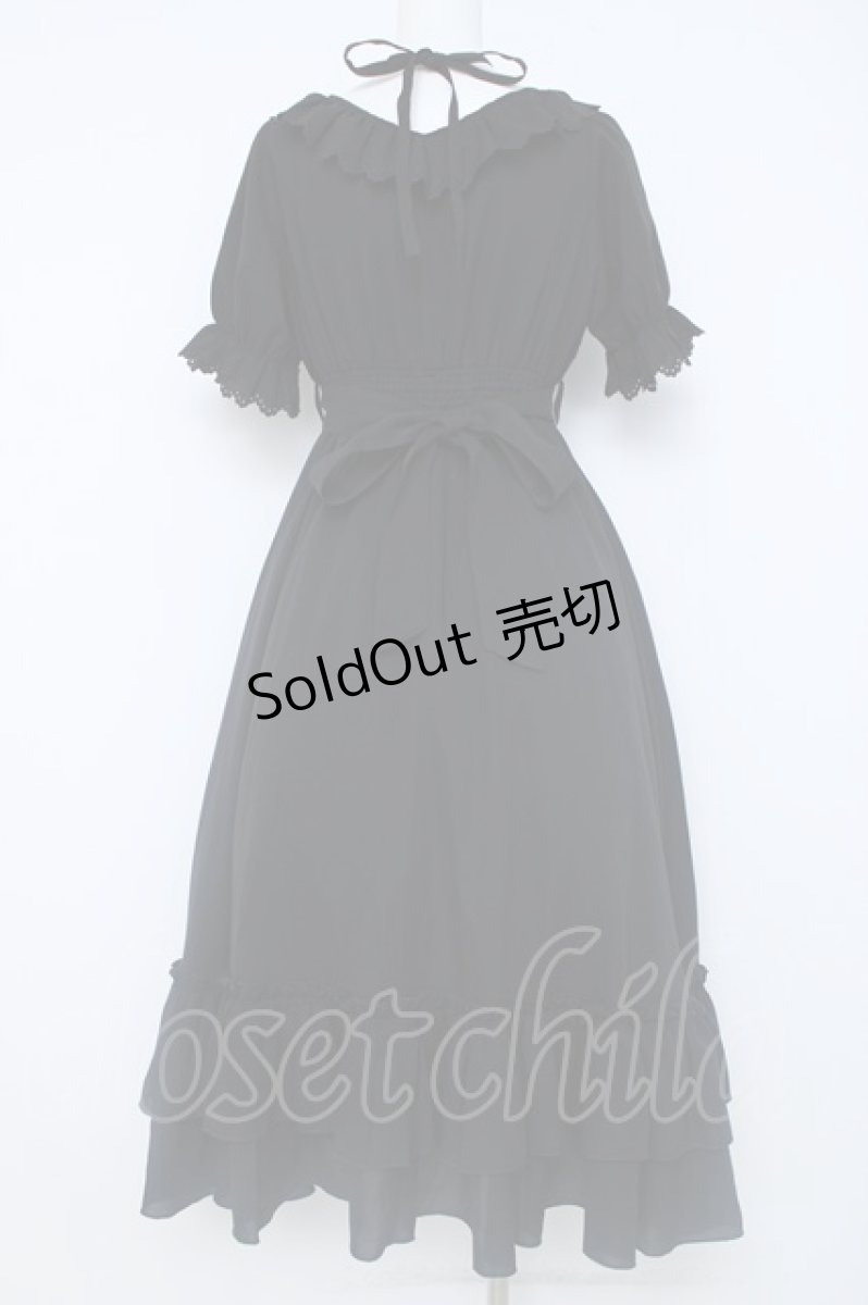 画像2: Amavel / Frill Decoraロングワンピース F 黒 Y-26-06-20-117-CA-OP-SZ-ZY (2)