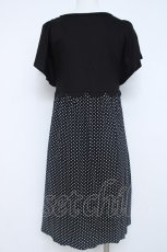画像2: franche lippee black / スカラップドッキングドットンワンピース M 黒 Y-26-06-20-118-LO-OP-SZ-ZY (2)