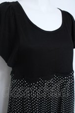 画像3: franche lippee black / スカラップドッキングドットンワンピース M 黒 Y-26-06-20-118-LO-OP-SZ-ZY (3)