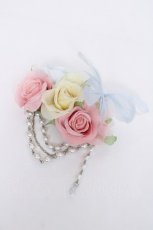 画像1: Angelic Pretty / カラフルRose gardenバレッタ  サックス Y-26-06-20-013-AP-AC-SZ-ZY (1)
