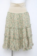 画像1: franche lippee black / 花柄ティアードスカート M ベージュ Y-26-06-20-134-LO-SK-SZ-ZY (1)