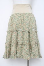 画像2: franche lippee black / 花柄ティアードスカート M ベージュ Y-26-06-20-134-LO-SK-SZ-ZY (2)