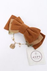 画像1: axes femme / スエードリボンクリップ  キャメル Y-26-06-20-015-AX-AC-SZ-ZY (1)