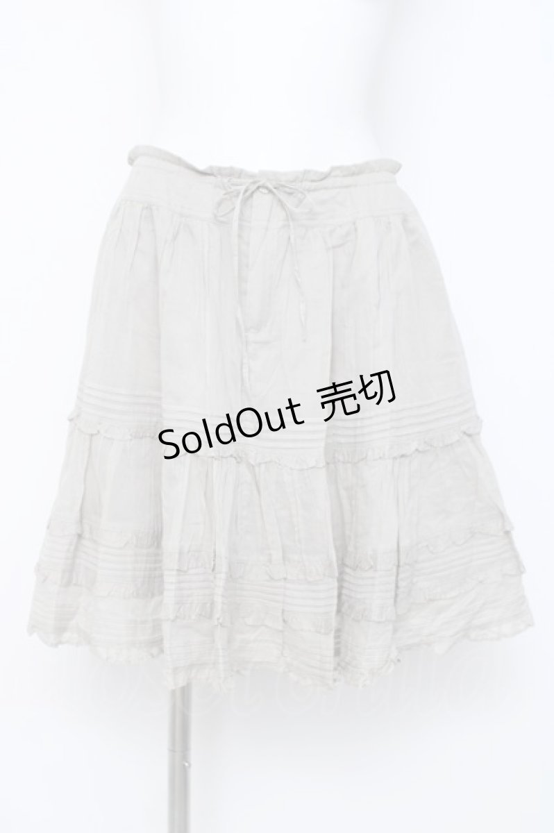 画像1: Franche Lippee / タックフリルスカート M オフベージュ Y-26-06-20-139-LO-SK-SZ-ZY (1)