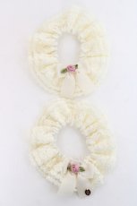 画像1: m petit by misako / NINA'Sコラボ　リボン付き2WAYシュシュ  中白 Y-26-06-20-016-LO-ZA-SZ-ZY (1)