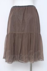画像2: Franche Lippee / 裾レースチュールスカート M ブラウン Y-26-06-20-142-LO-SK-SZ-ZY (2)