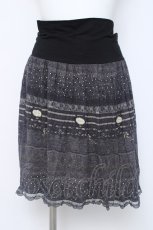 画像1: franche lippee black / 柄切替スカート M 黒 Y-26-06-20-149-LO-SK-SZ-ZY (1)