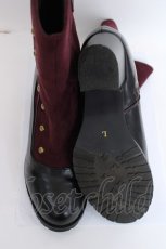 画像6: axes femme / 連ボタン配色ブーツ L ワイン Y-26-06-20-026-AX-SH-SZ-ZY (6)