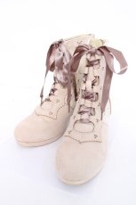 画像1: axes femme / チュールレースアップブーサン L ベージュ Y-26-06-20-027-AX-SH-SZ-ZY (1)